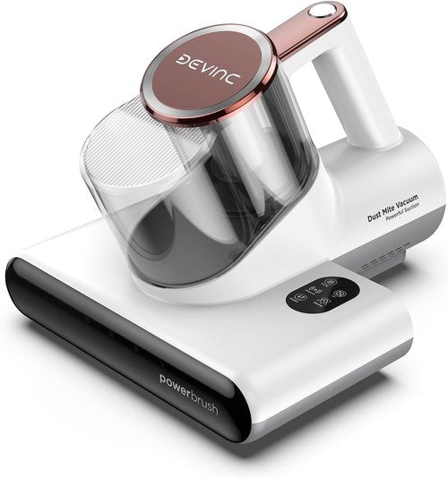 DEVINC Mattress Vacuum Cleaner - 16Kpa 650W Handheld Bed Cleaner with UV-C Light & HEPA Filter | Beige
