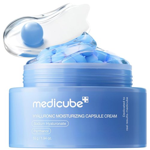 Medicube Capsule Cream - Hyaluronic Acid Daily Moisturizer for All Skin Types | 120H Hydration & Barrier Care | 1.94 oz