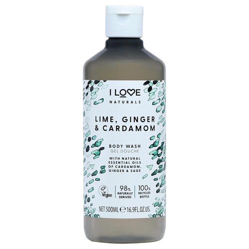 I LOVE Naturals Body Wash - Lime, Ginger & Cardamom - Moisturizing Plant-Based Cleanser - 16.9 oz