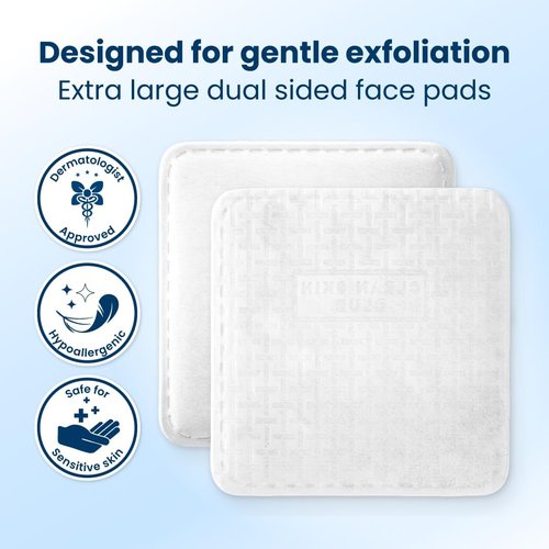 Clean Skin Club Clean² Pads 2.0 - Ultra Soft Organic Disposable Face Pads with Triple Layers | New Improved Edges