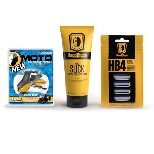 Moto Men's Head Shaving Kit - Includes HeadSlick Shaving Cream, Razor & Blade Refills | 8 oz
