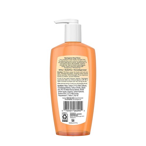Neutrogena Deep Clean Facial Cleanser - Beta Hydroxy Acid Formula for Oily Skin | 6.7 fl. oz, 6-Pack