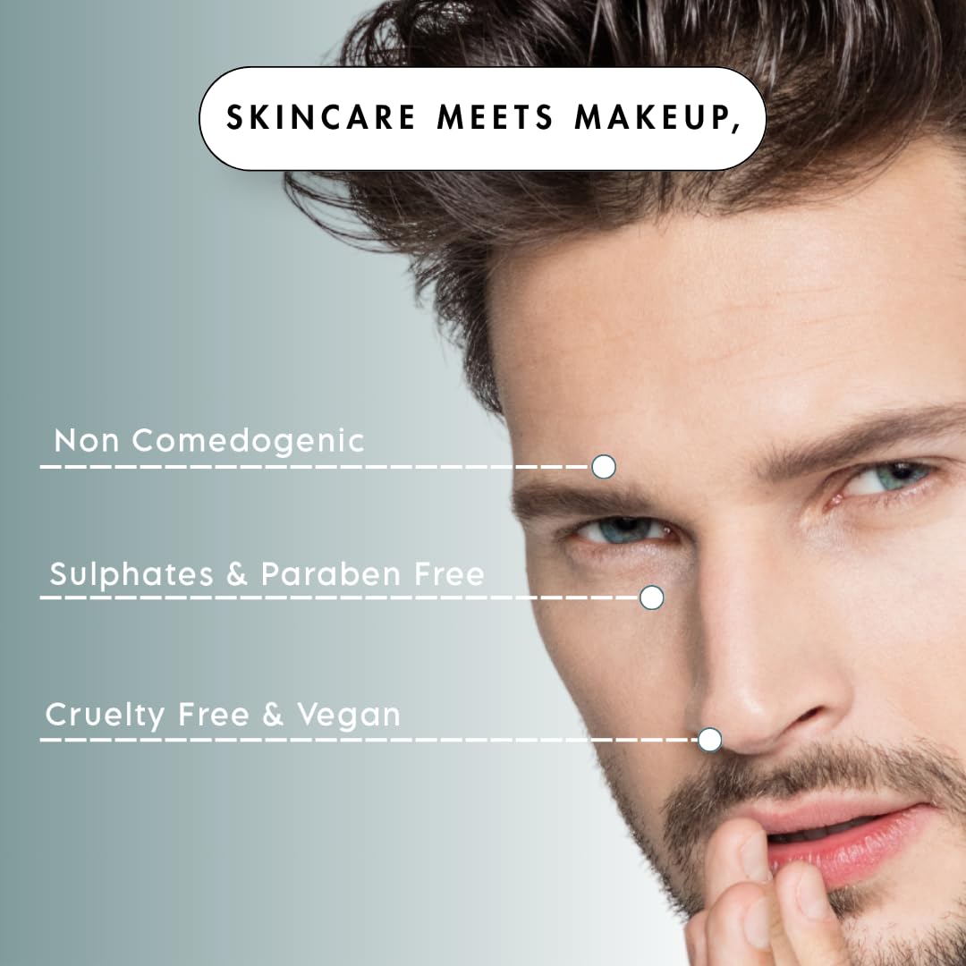 Skiennix Foundation for Men - Full-Coverage, Lightweight & Hydrating | Natural Oil Control | 4 Shades Available - Deep Espresso, 0.67oz