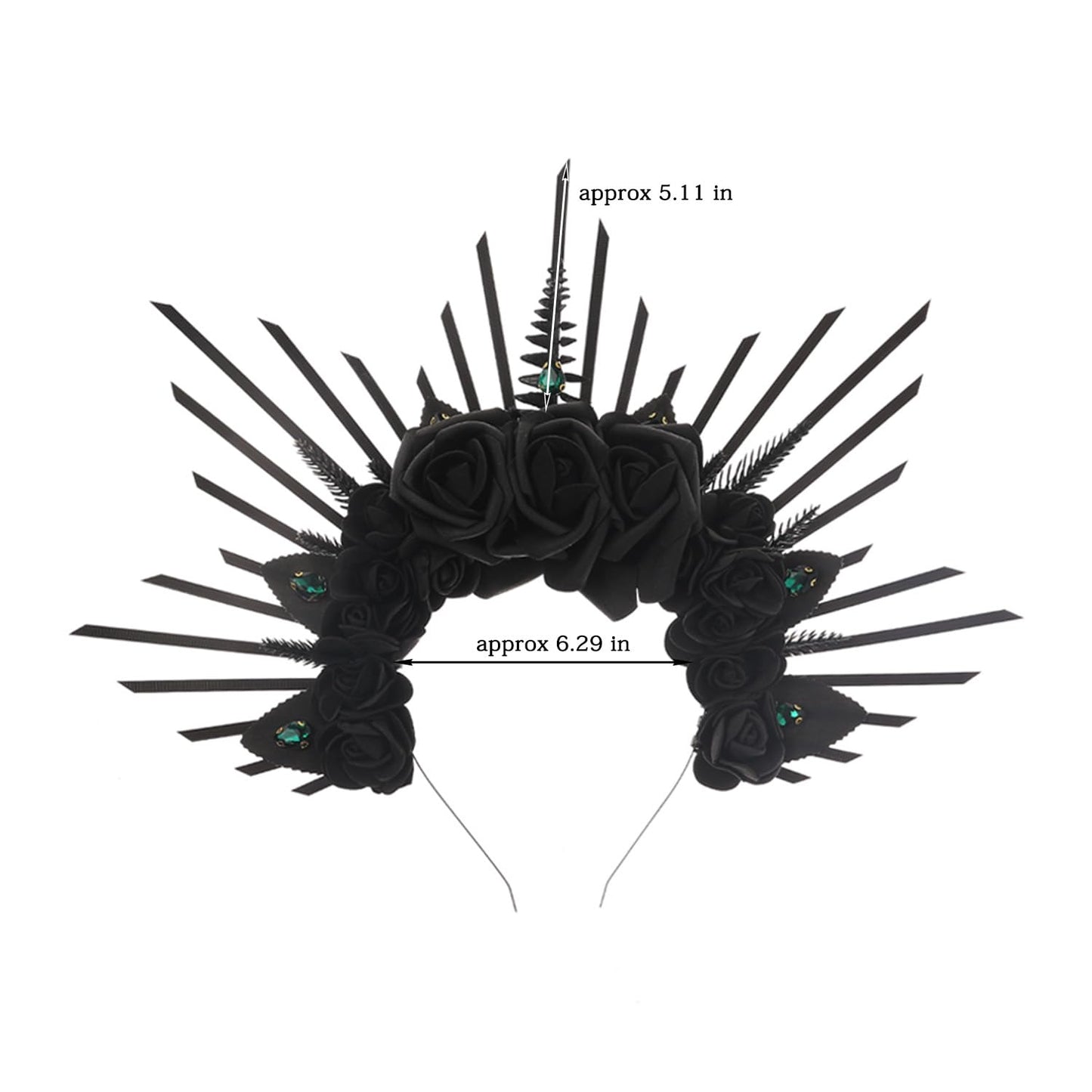 Bubbmi Black Women Goddess Halo Crown Headband Halloween Costume Renaissance Party Cosplay Photoshoot Headpiece