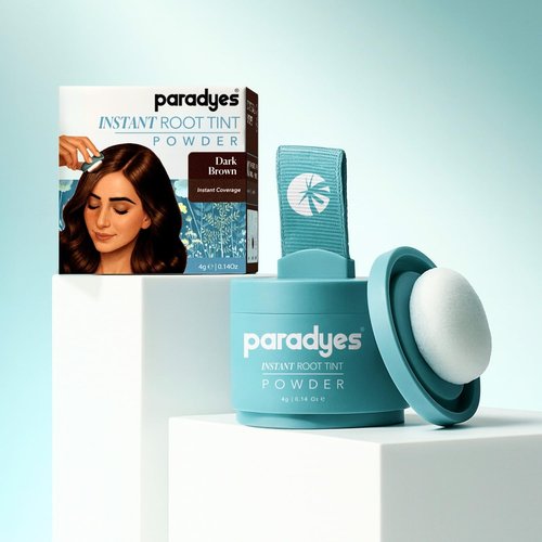 Paradyes Instant Root Tint Hairline Powder - Dark Brown Root Touch Up for Gray Coverage - 24-Hour Stain-Proof - 0.14 Ounce