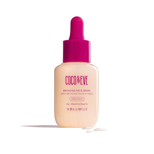 Coco & Eve Self Tanning Drops - Hydrating Gradual Face Tanner with Hyaluronic Acid | Medium, 1 Fl Oz