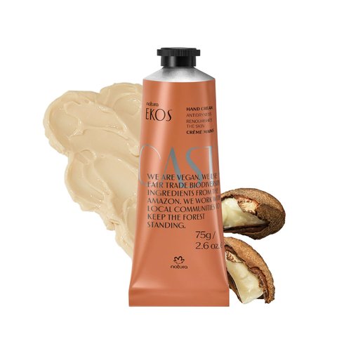 Natura Brazil Nut Hand Cream - 24-Hour Deep Hydration Moisturizer - Vegan Skin Care - 2.6oz (75g)