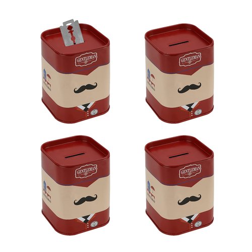 4 Pack Razor Blade Disposal Container for Safety Razor Blade, Detachable Safe Blade Bank for Used Leaf Razor, Large Capacity Razor Iron Disposal Case (Red)