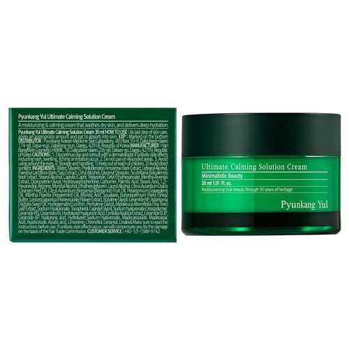 Pyunkang Yul Ultimate Calming Solution Cream - Soothes Sensitive Skin with Cica & Tea Tree | 1.01 Fl. Oz (30ml)