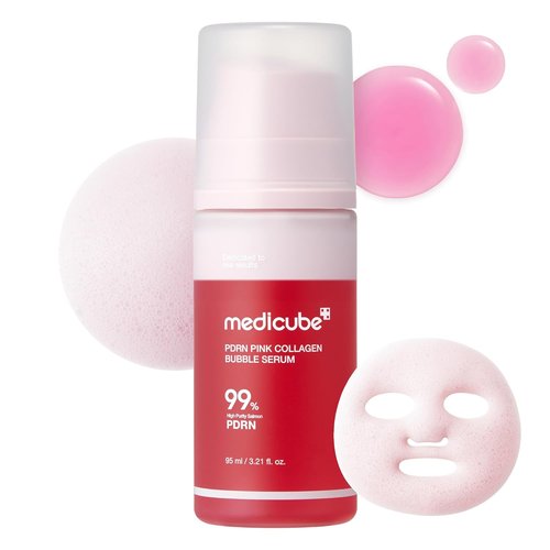 Medicube PDRN Pink Collagen Bubble Serum - Firming Serum with 99% Purity PDRN & Low-Molecular Collagen | Lightweight, Fast-Absorbing Texture for Radiant Skin | 3.21 fl. oz.