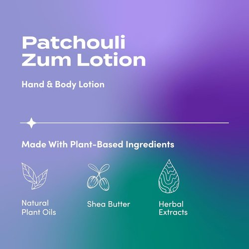 Indigo Wild Zum Hand & Body Lotion - Natural Moisturizer with Shea Butter & Jojoba Oil - Patchouli Scent | 6 fl oz