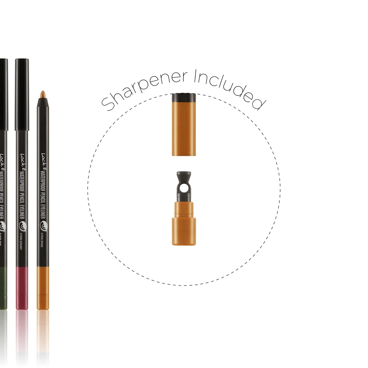 L.O.C.K. Color it Waterproof Pencil Eyeliner [ 02 Pearl Brown ], Long-Lasting Waterproof & Smudge-Proof Eyeliner, K beauty korean makeup eye line stick Net. 0.018 oz. / 0.5 g Shimmery Shadow