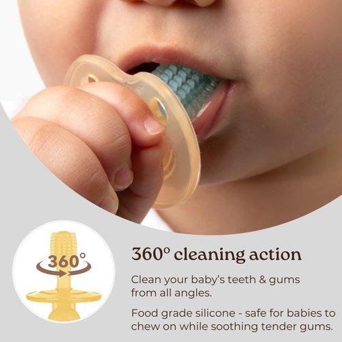 haakaa Haakaa 360 ° Silicone Baby Toothbrush 1 Pk Bpa PVC and Phthalate Free '