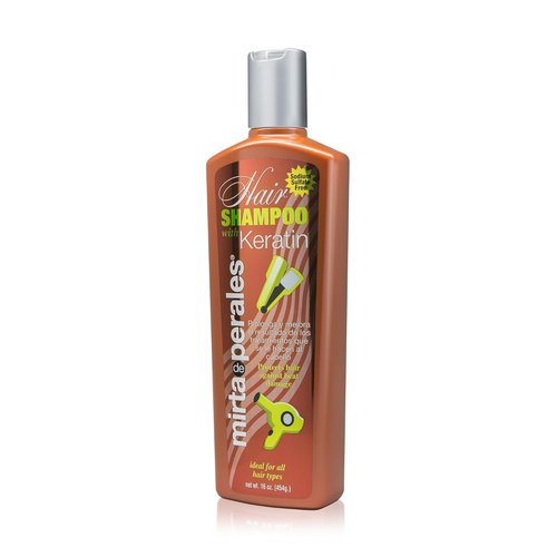 Mirta De Perales Keratin Shampoo - Gentle Sulfate-Free Cleanser for Normal, Dry & Damaged Hair | Restores Strength & Shine