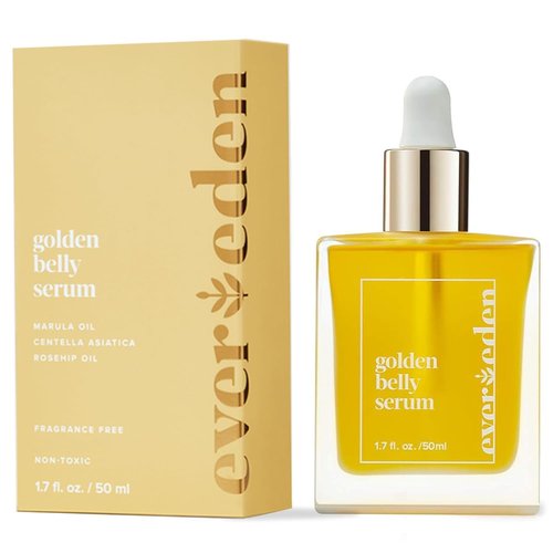 Evereden Golden Belly Serum - Clean & Vegan Pregnancy Oil for Stretch Marks | 1.7 fl oz Non-Toxic Maternity Skincare
