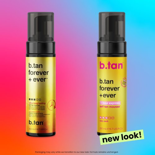 b.tan Ultra Long Lasting Self Tanner Mousse - Fast 1 Hour Express Tanning Foam, Dark Bronze Glow, 6.7 Fl Oz