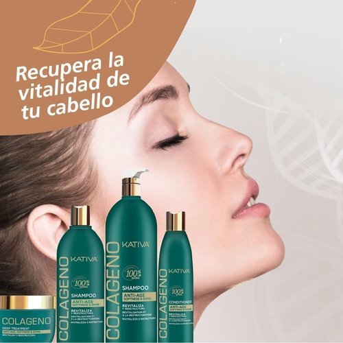 KATIVA Collagen Shampoo - Nourishing Formula for Healthy Hair - 1000 Milliliters