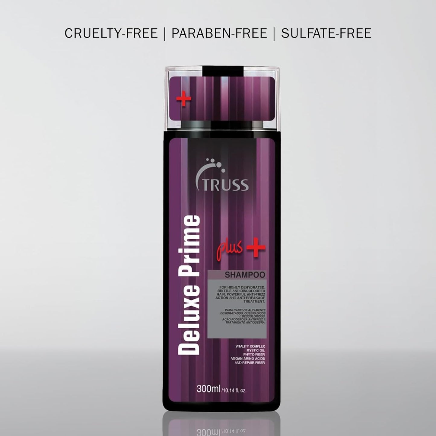 TRUSS Deluxe Prime Plus+ Shampoo - Moisturizing Formula for Dry, Damaged Hair | Frizz Control & Shine (10.1 Fl Oz)
