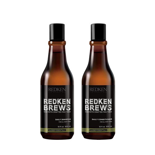 Redken Brews Daily Shampoo & Conditioner Set - Lightweight Cleanser for All Hair Types | Men's Hair Care