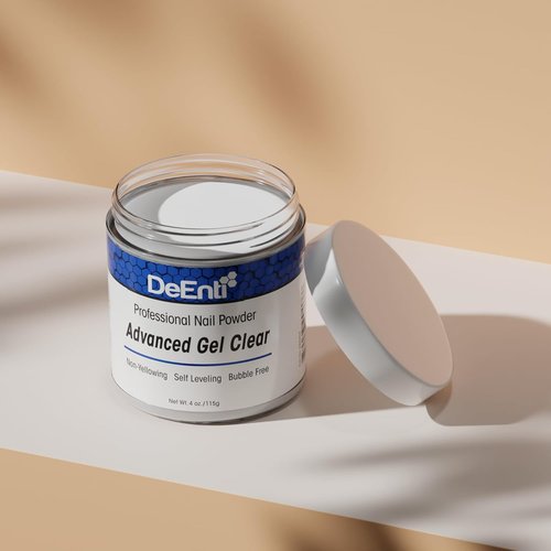 DeEnti Acrylic Nail Powder - 4oz Professional Grade Clear | Long-Lasting, Bubble-Free Formula for Nail Extensions & Carving