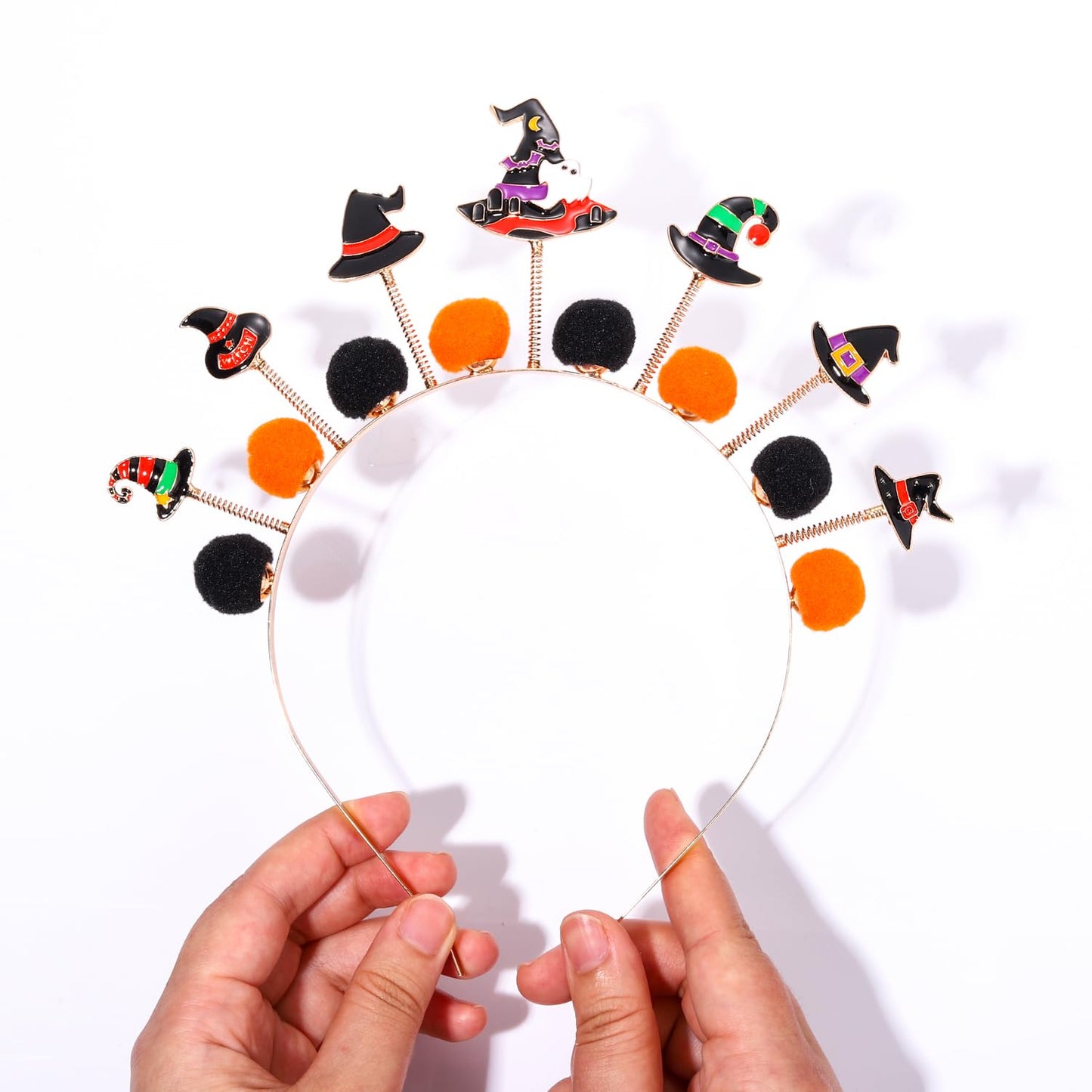 HEIDKRUEGER Halloween Headband Witch Hat Hairbands for Women Black Orange Ball Headband Halloween Holiday Costume Hair Hoop (Witch Hat-Halloween)