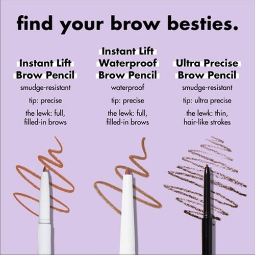 e.l.f. Instant Lift Brow Pencil - Dual-Sided Precision Tool for Shaping & Defining Brows | Neutral Brown, 0.006 Oz