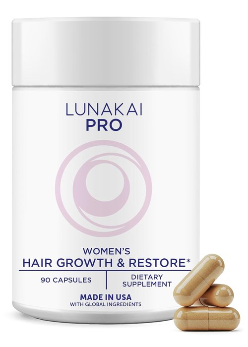 Lunakai Hair Growth Supplement for Women - Advanced 20 Nutrient Formula with Marine Collagen, Biotin & Keratin - 90 Capsules for Thicker Strands