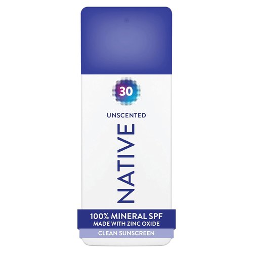 Native Mineral Sunscreen Spray SPF 30 - Unscented, 100% Mineral Zinc Oxide, Vegan, 7 oz