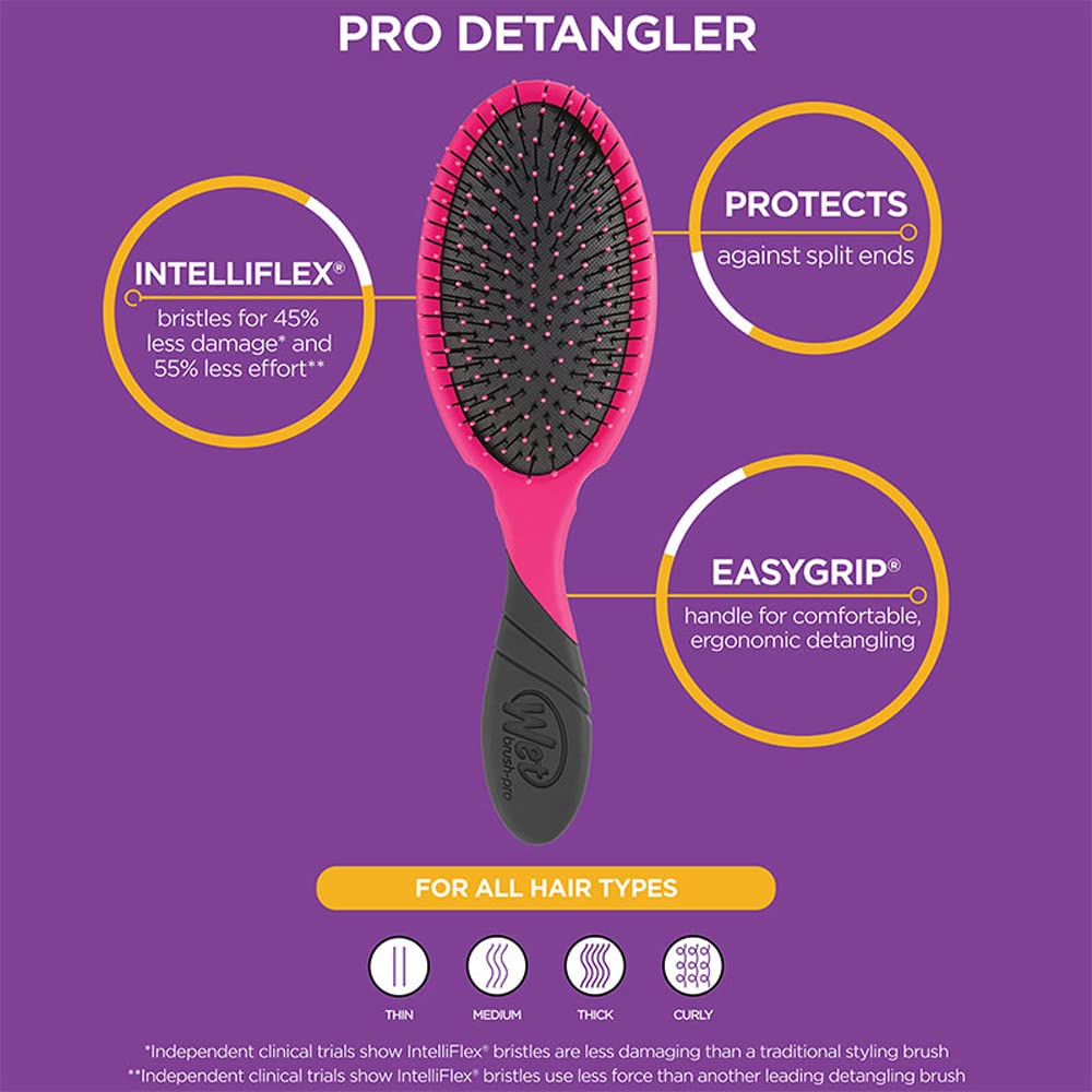 Wet Brush-Pro EasyGrip Detangler Hair Brush - Limited Edition Botanic Design, Purple/Multi, 1 Count