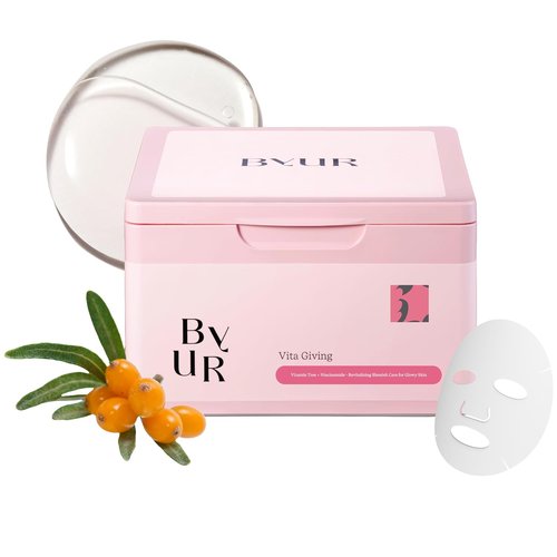 ByUR Vita Giving Daily Aqua Serum Mask - Hydrating Face Mask for Dark Spots & Hyperpigmentation | 30 Count