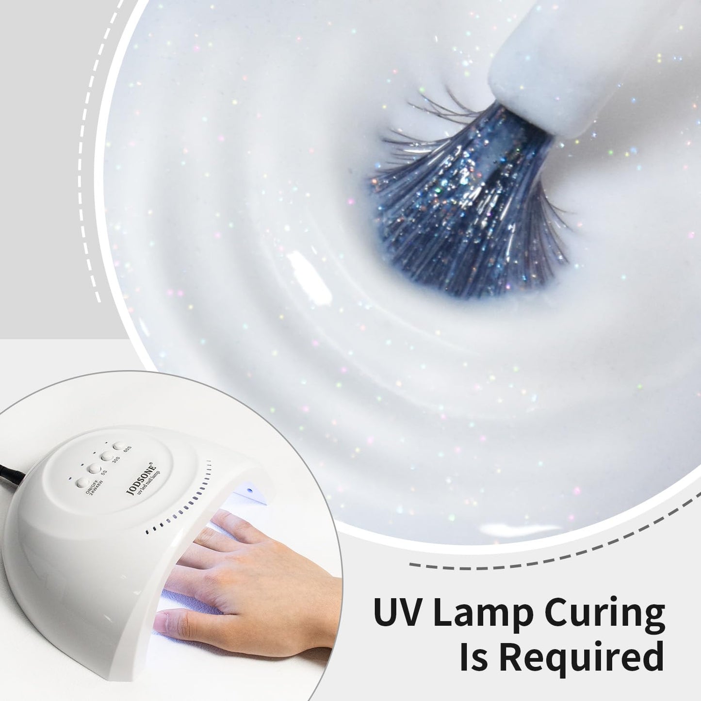 JODSONE Gel Nail Polish Pure White Glitter Pure White Gel Polish 10ml Nail Art Design Manicure Salon DIY Home All Seasons Neutral Soak Off U V Lamp