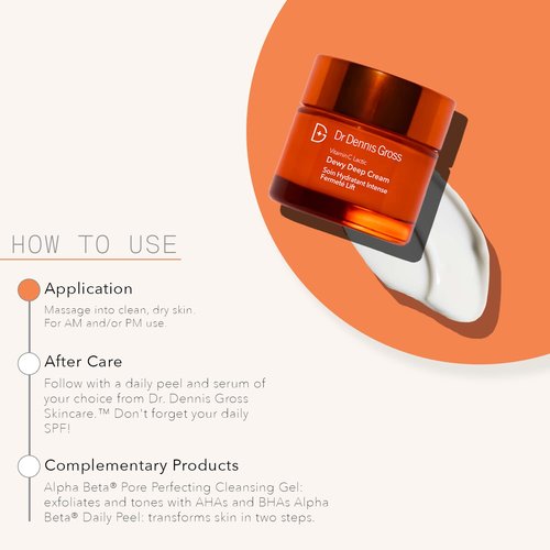 Dr. Dennis Gross Vitamin C Plus Lactic Dewy Deep Cream - Hydrating Facial Moisturizer | 2 oz