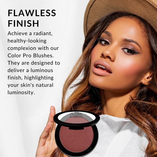 Flori Roberts Color Pro Blush - Pressed Powder Blush for Buildable Coverage & Complexion Enhancement