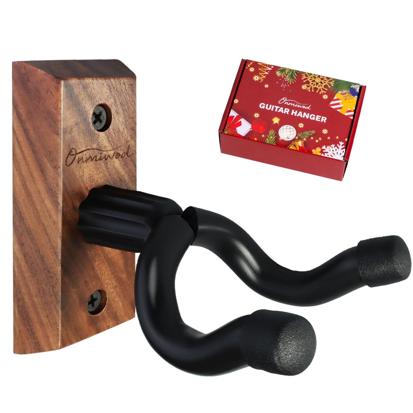 Guitar Wall Mount, Acacia Hardwood Guitar Hanger, U-Shaped Guitar Wall Hanger Mount, Guitar Holder Hook Stand for Acoustic, Electric Guitar, Banjo, Bass, Gift for Guitar Player