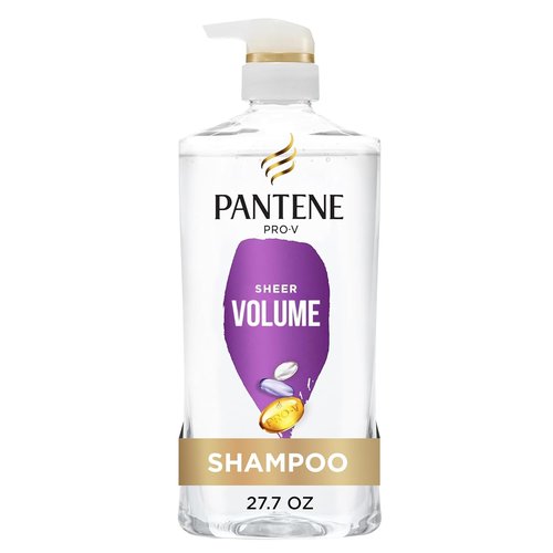 Pantene Sheer Volume Shampoo - 72-Hour Fullness & Lightweight Nourishment for Fine, Color-Treated Hair | 27.7 Fl Oz