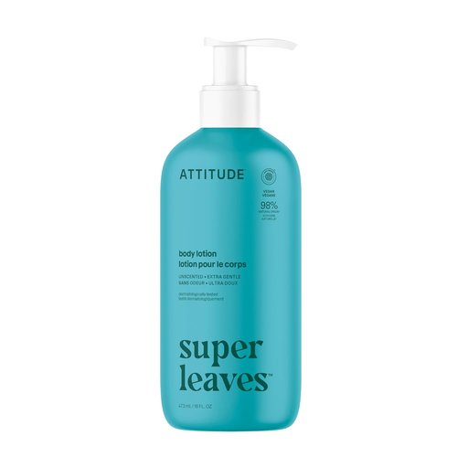 ATTITUDE Body Lotion - EWG Verified Vegan Moisturizer for Dry Skin | Non-Greasy & Unscented, 16 Fl Oz