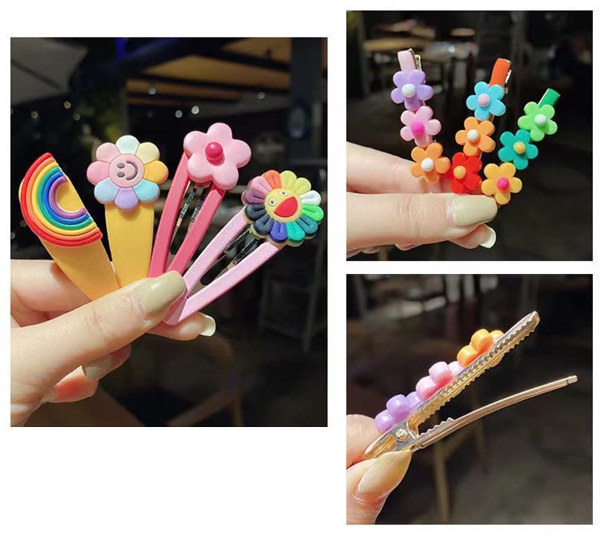 Hair Clips for Girls Toddler Hair Clips, 28Pcs Baby Hair Clips Cute Hair Accessories Candy Rainbow Flower Fruit Dessert Patterns Barrettes Hair Clip for Girls Women Kids Teens