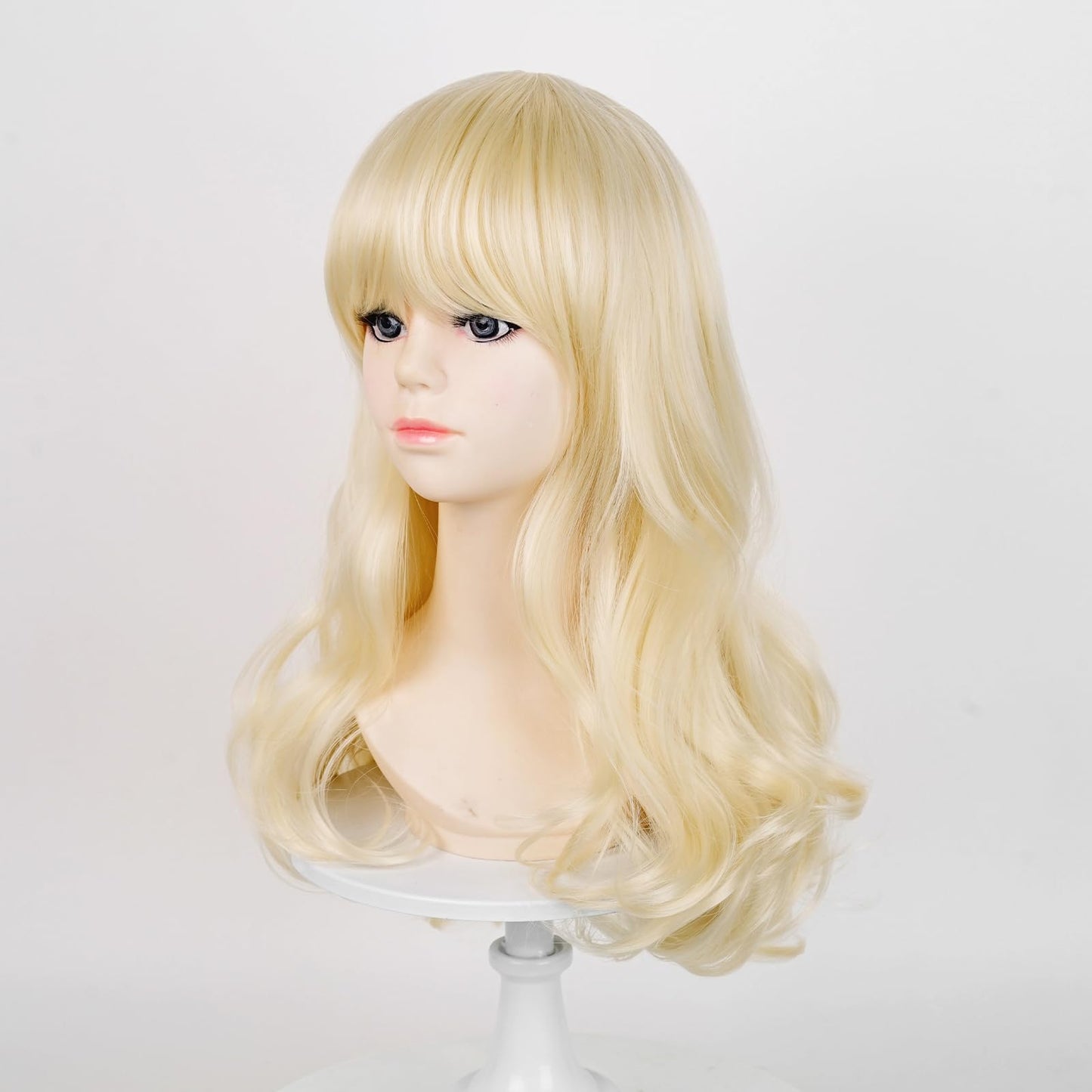 Probeauty Blonde Wig for Kids Girls Golden Long Wavy Cosplay Wigs Halloween Costume Party Fluffy Synthetic Wigs with Wig Caps