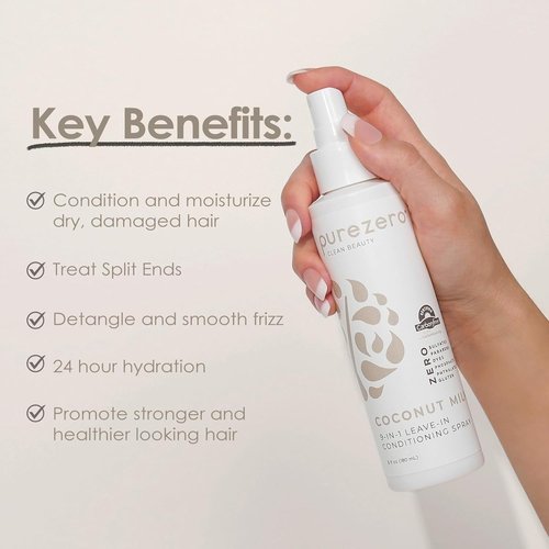 Purezero 9-in-1 Leave-In Conditioner Spray - Multi-Action Hair Treatment for Moisture & Frizz Control | 6 oz