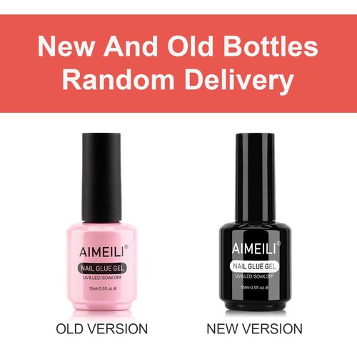 AIMEILI Hema Free 2 in 1 Nail Glue and Base Gel 15ML for Acrylic Nails, Cruelty Free, Vegan, Strong Nail Glue Gel for False Nails