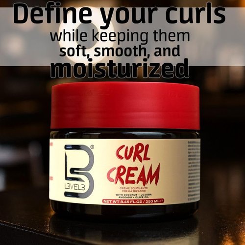 Level 3 Hydrating Curl Cream - With Coconut and Jojoba Oil for Coily and Curly Hair - Lock In Moisture and Shine