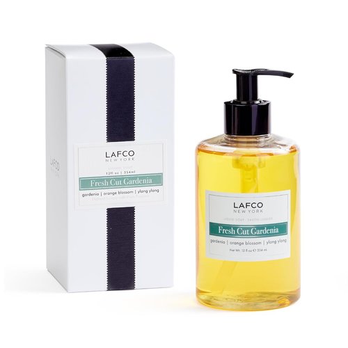 LAFCO New York Liquid Soap - Fresh Cut Gardenia - 12 oz - Moisturizes & Protects All Skin Types - Hypoallergenic & Cruelty-Free