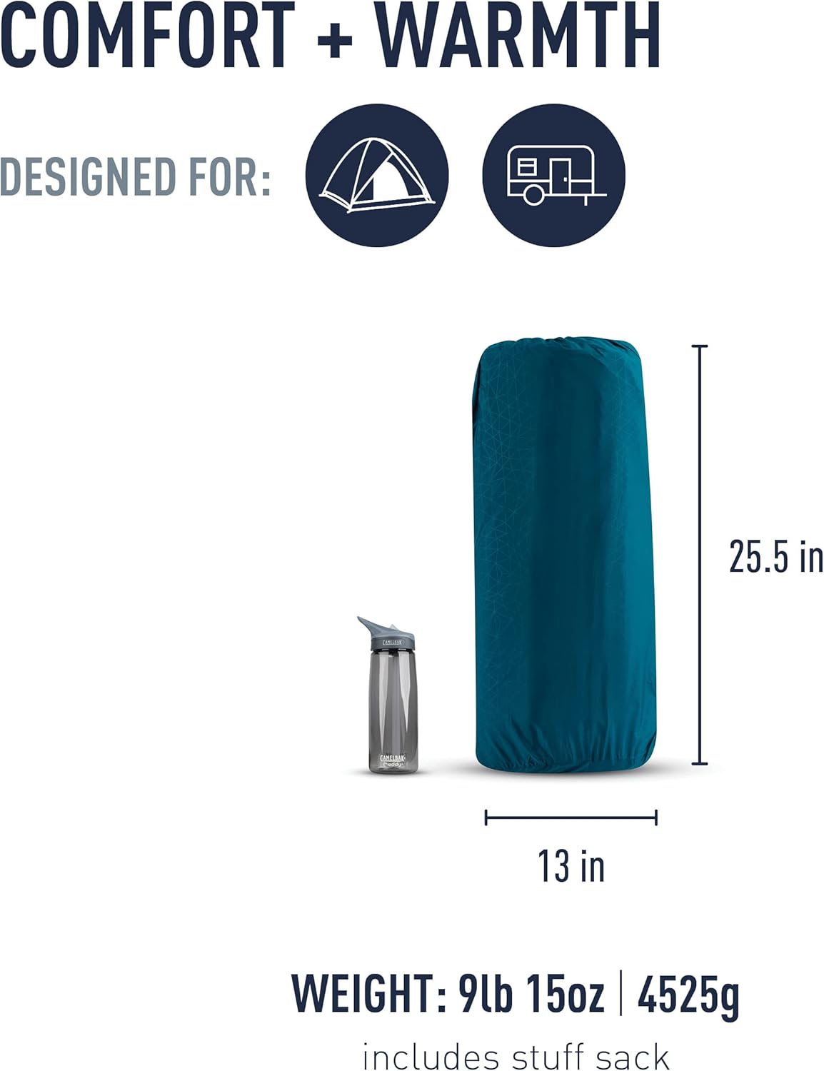Sea to Summit Comfort Deluxe Double Sleeping Pad - Self-Inflating Foam in Byron Blue