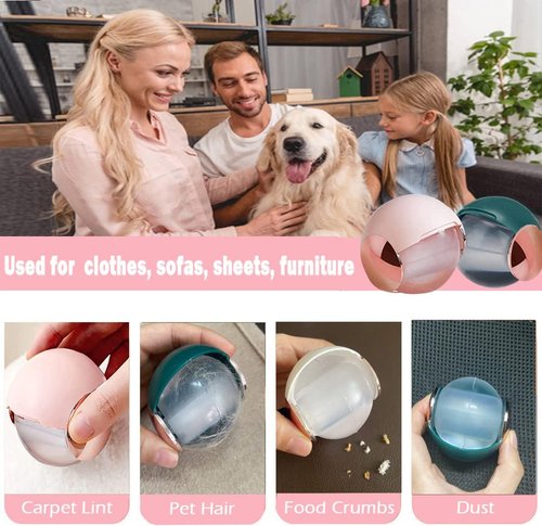 MUEDRT Reusable Gel Lint Roller Ball - Portable Pet Hair Remover for Clothes | 2 Pack, Washable Design