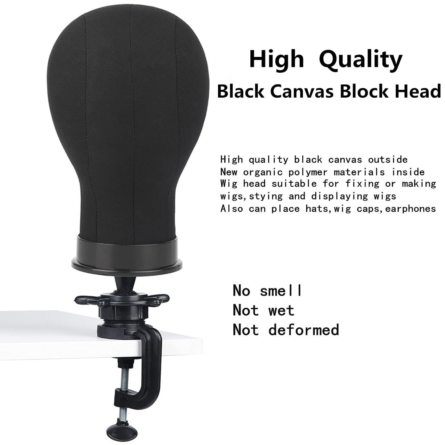 lucicass Wig Head 21Inch Canvas Block Head Wig Stand with Mannequin Head for Making Wigs Display Styling