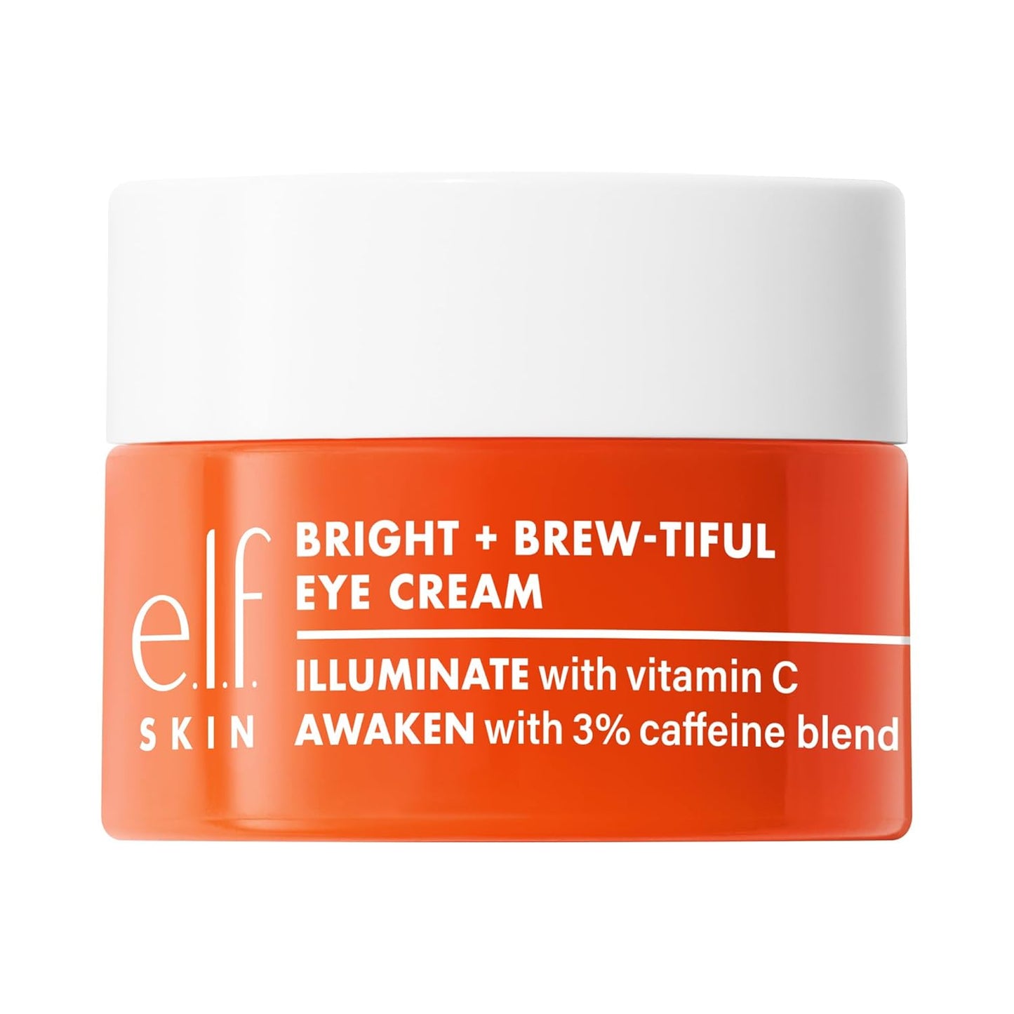 e.l.f. SKIN Bright + Brew-tiful Eye Cream Mini - Brightens Undereye Dark Circles & Reduces Puffiness, Vegan