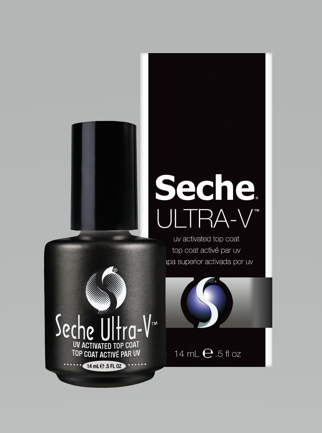 Seche Ultra-V UV Gel Top Coat Nail Polish - Quick-Dry Clear Gel for Salon & At-Home Use | 0.5 fl oz