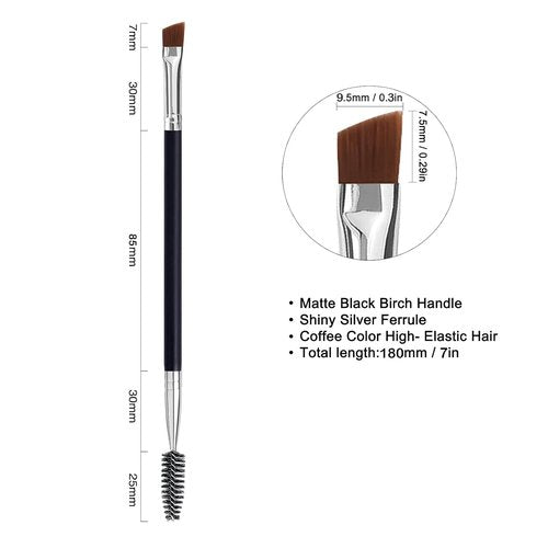 Regine Switzerland Duo Eyebrow Brush - Angled Brush with Spoolie & Eyelash Comb - 1 Piece