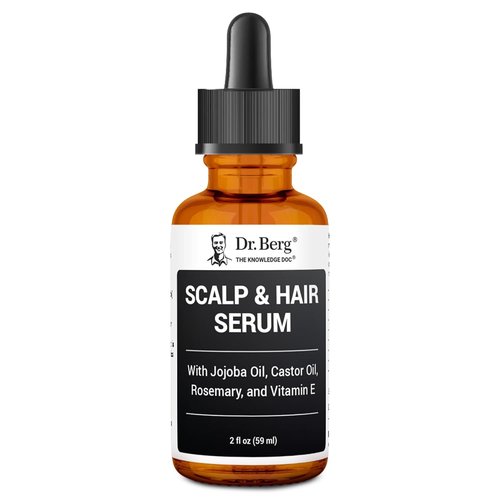 Dr. Berg Scalp & Hair Serum - Improved Formula with Vitamin D3 & E | Paraben & Sulfate-Free Hair Oil for All - 2 Fl Oz