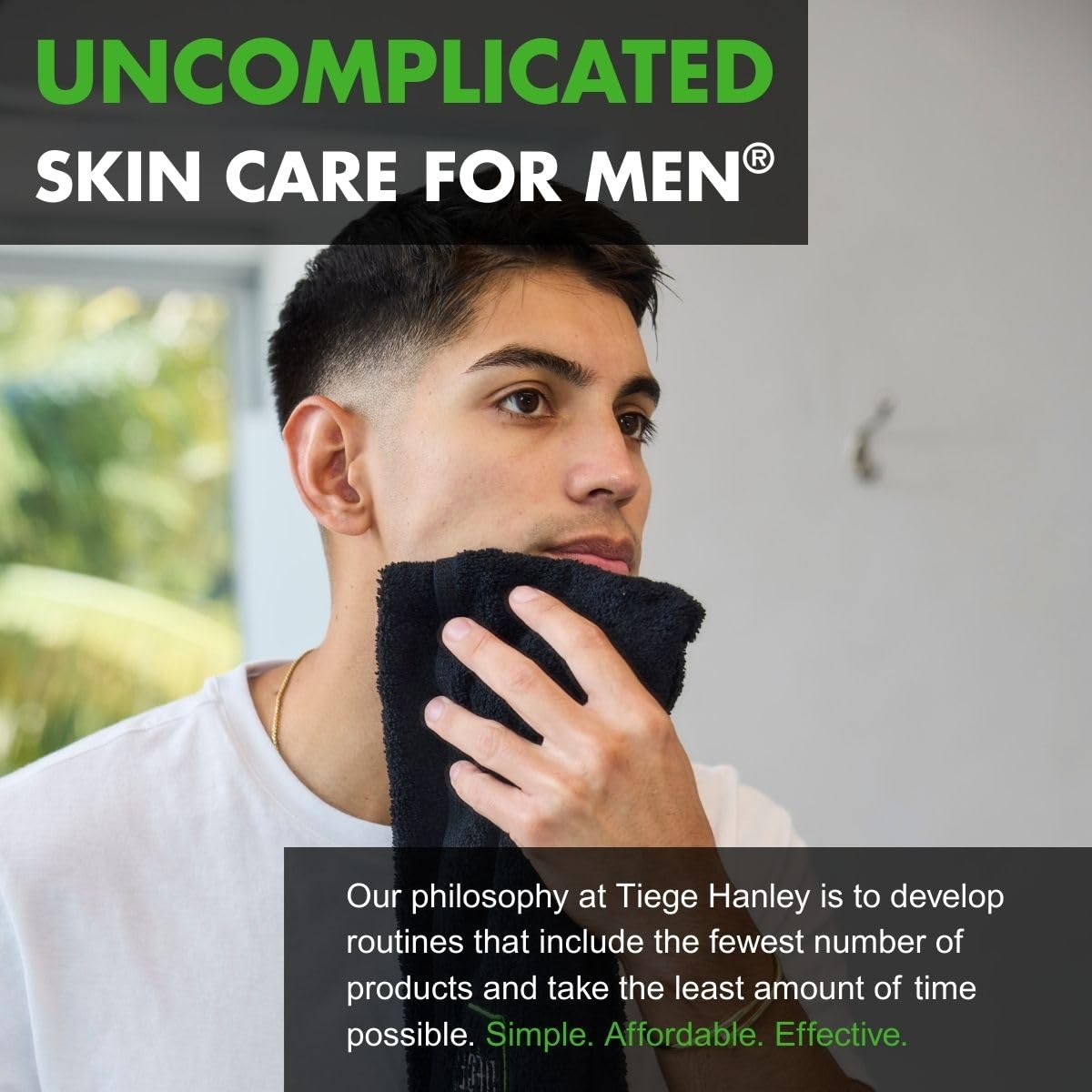 Tiege Hanley Skin Care Set for Men - Essential Daily Routine | 4-Piece Kit with Face Wash, Scrub, Moisturizer & Night Cream